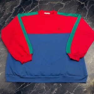 Vintage 90s Ivanhoe Men’s Large Colorblock crewneck Sweatshirt Hip Hop Old Skool